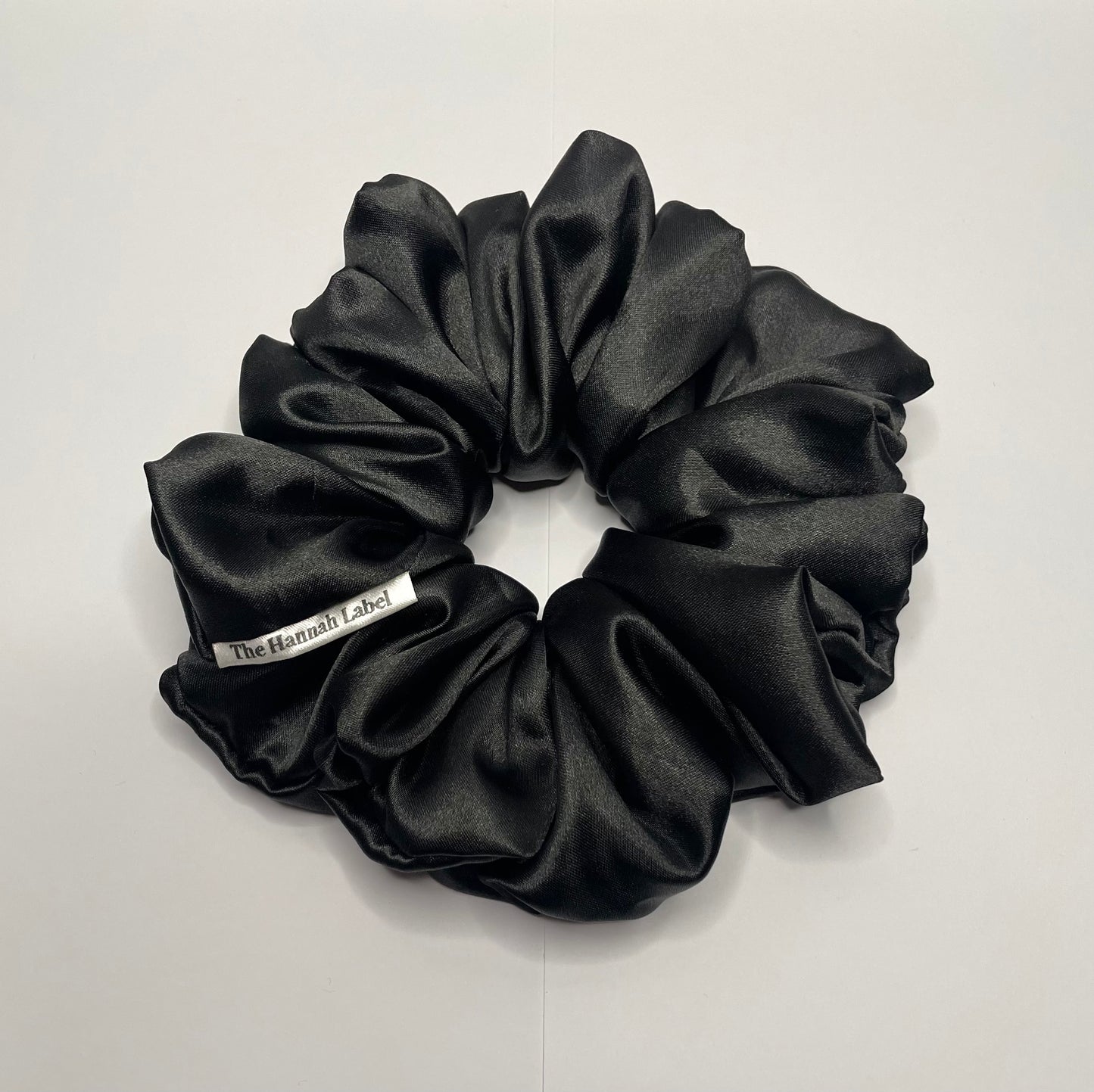 BLACK SATIN SCRUNCHIE