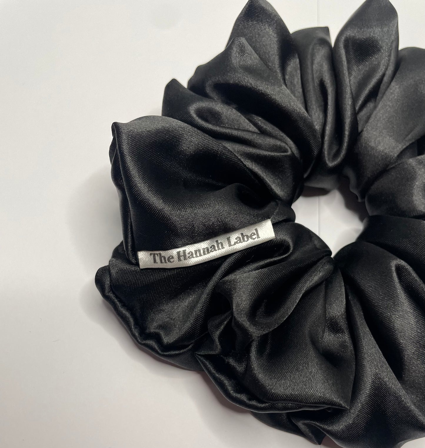 BLACK SATIN SCRUNCHIE